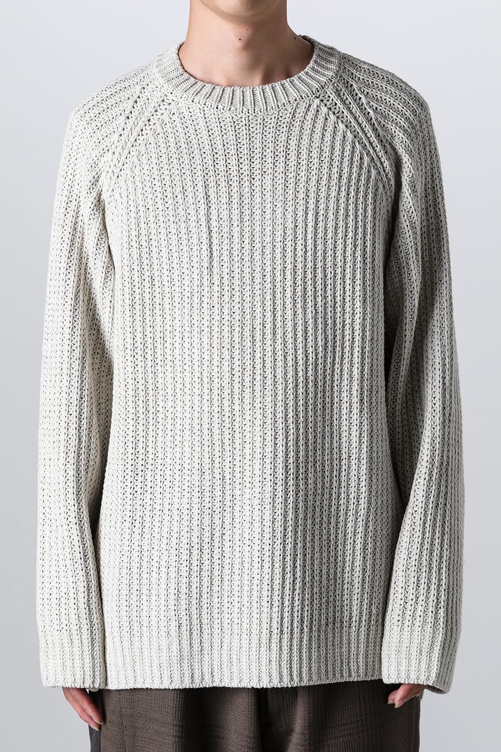 Knit long sleeve loose fit White