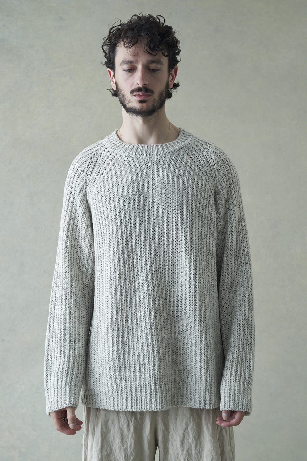 Knit long sleeve loose fit White