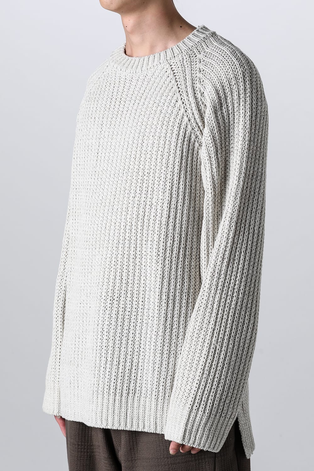 Knit long sleeve loose fit White