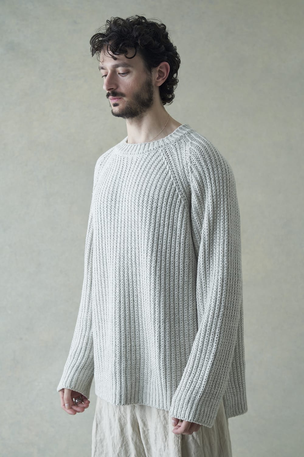 Knit long sleeve loose fit White