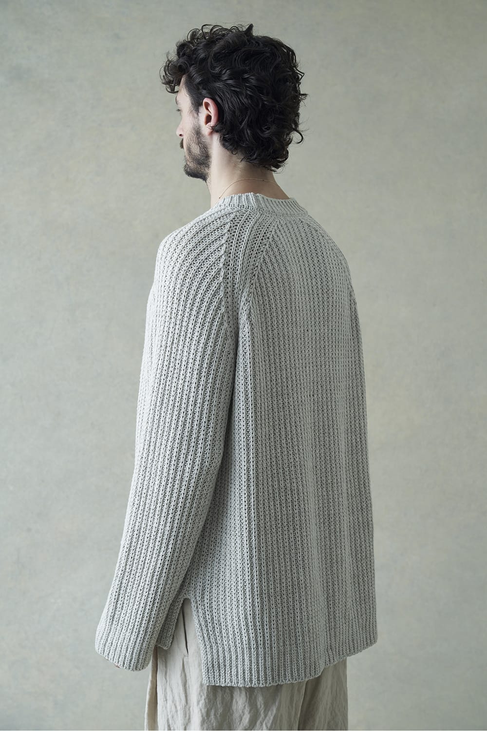 Knit long sleeve loose fit White