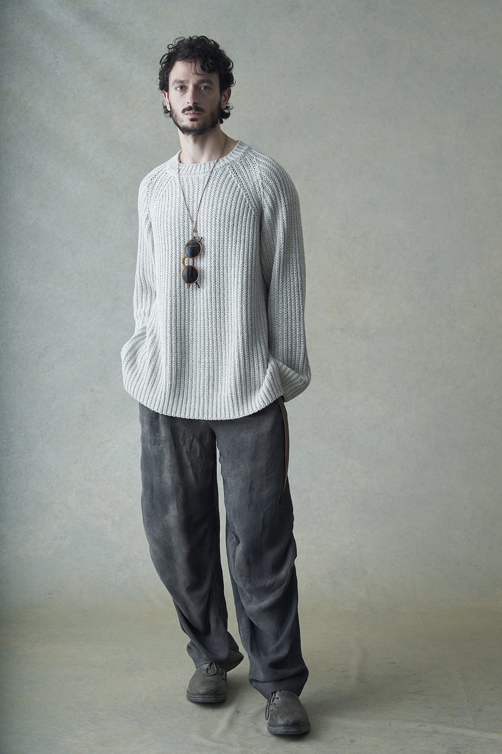 Knit long sleeve loose fit White