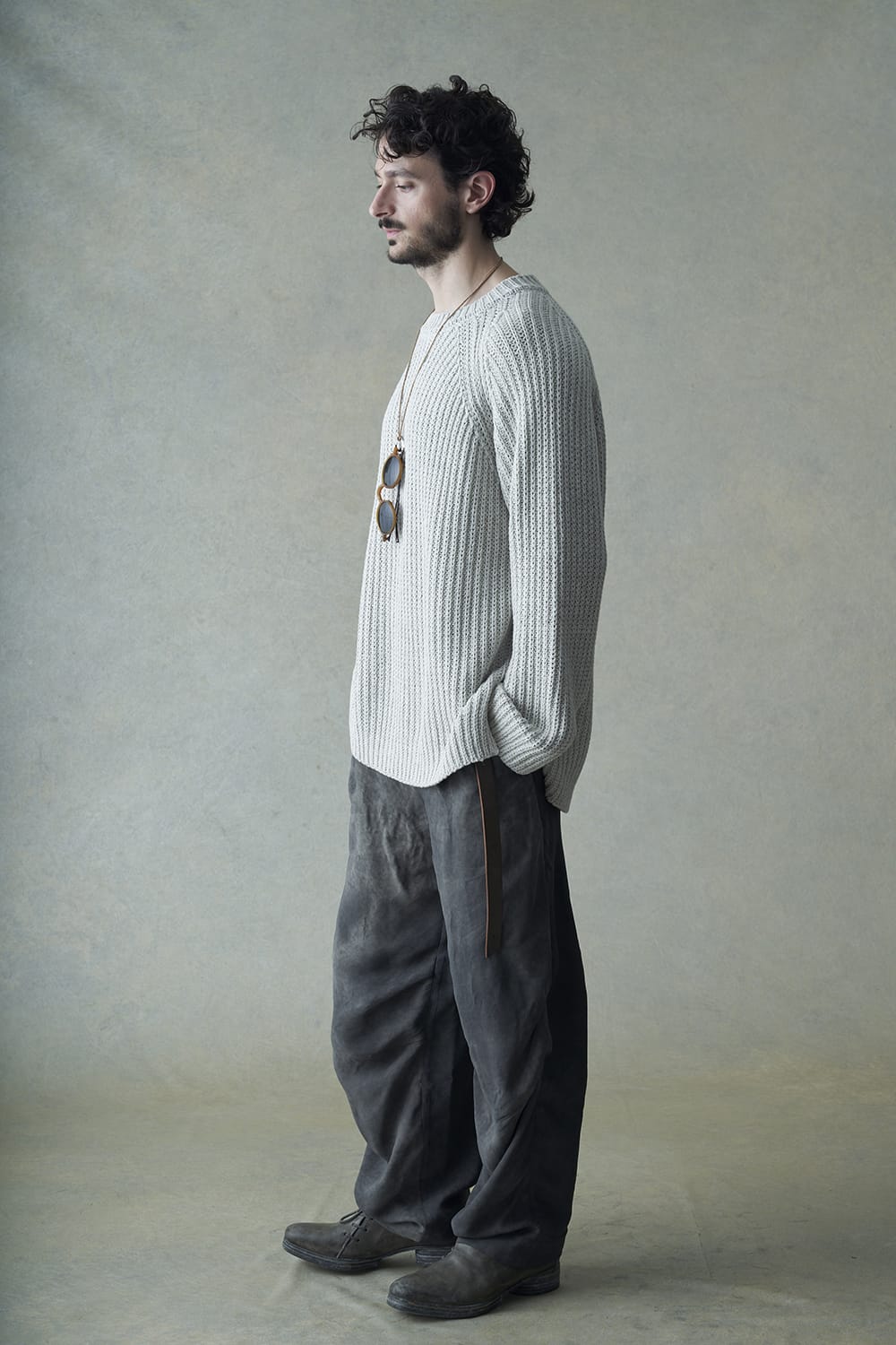 Knit long sleeve loose fit White