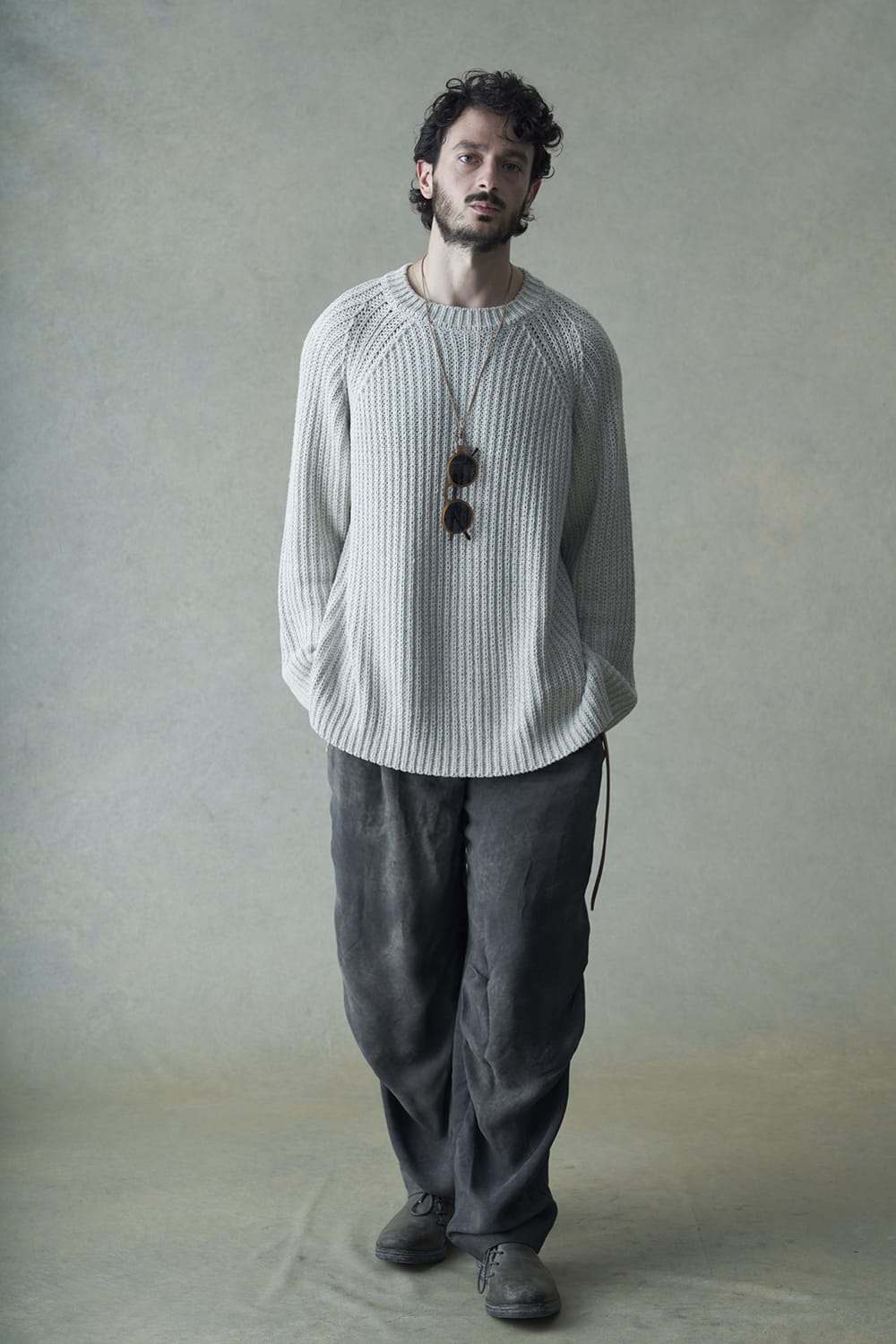 Knit long sleeve loose fit White