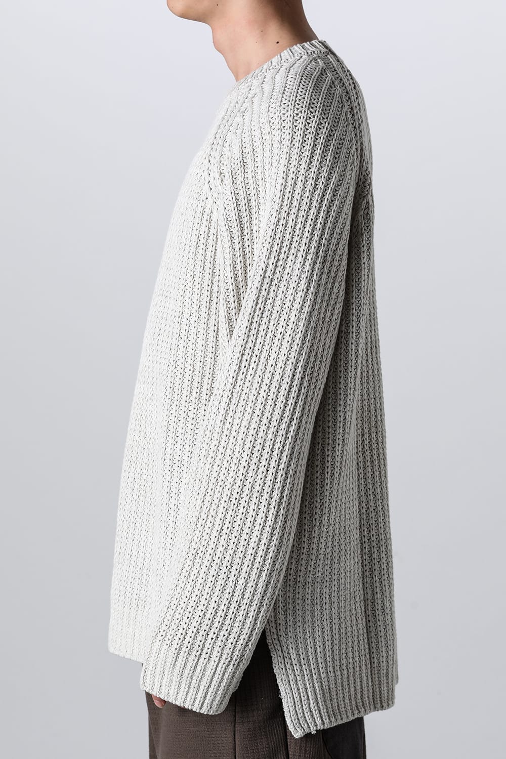 Knit long sleeve loose fit White