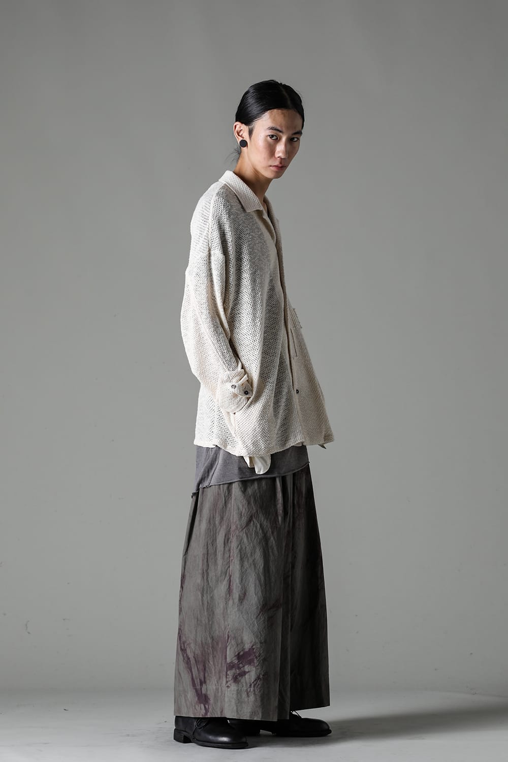 ロングスリーブ モーダントダイ ニットシャツ