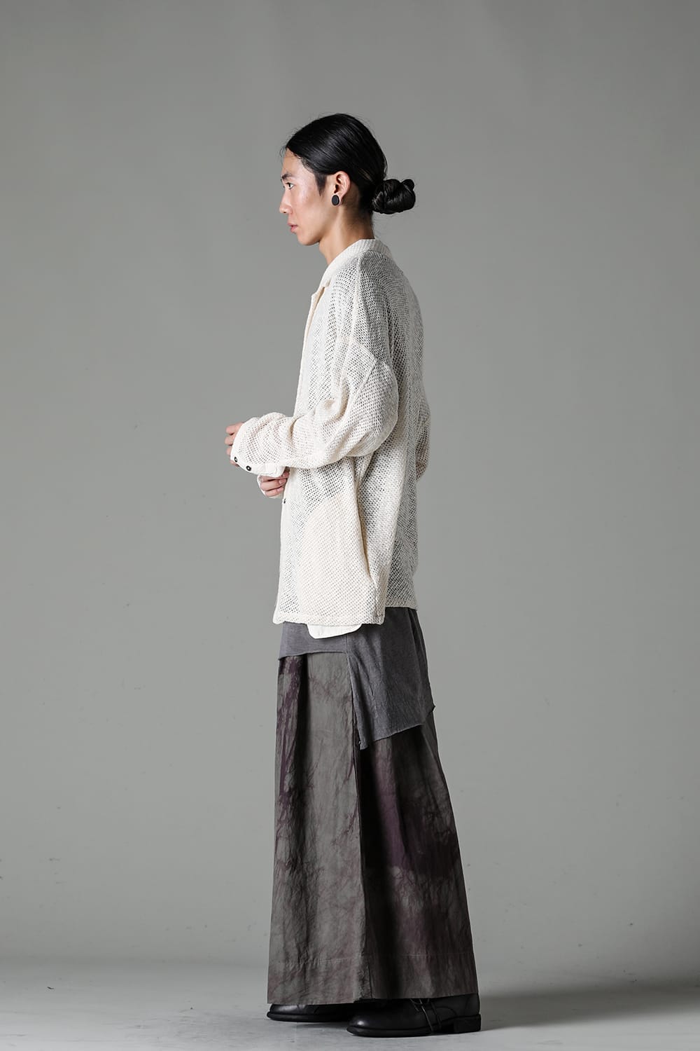 ロングスリーブ モーダントダイ ニットシャツ