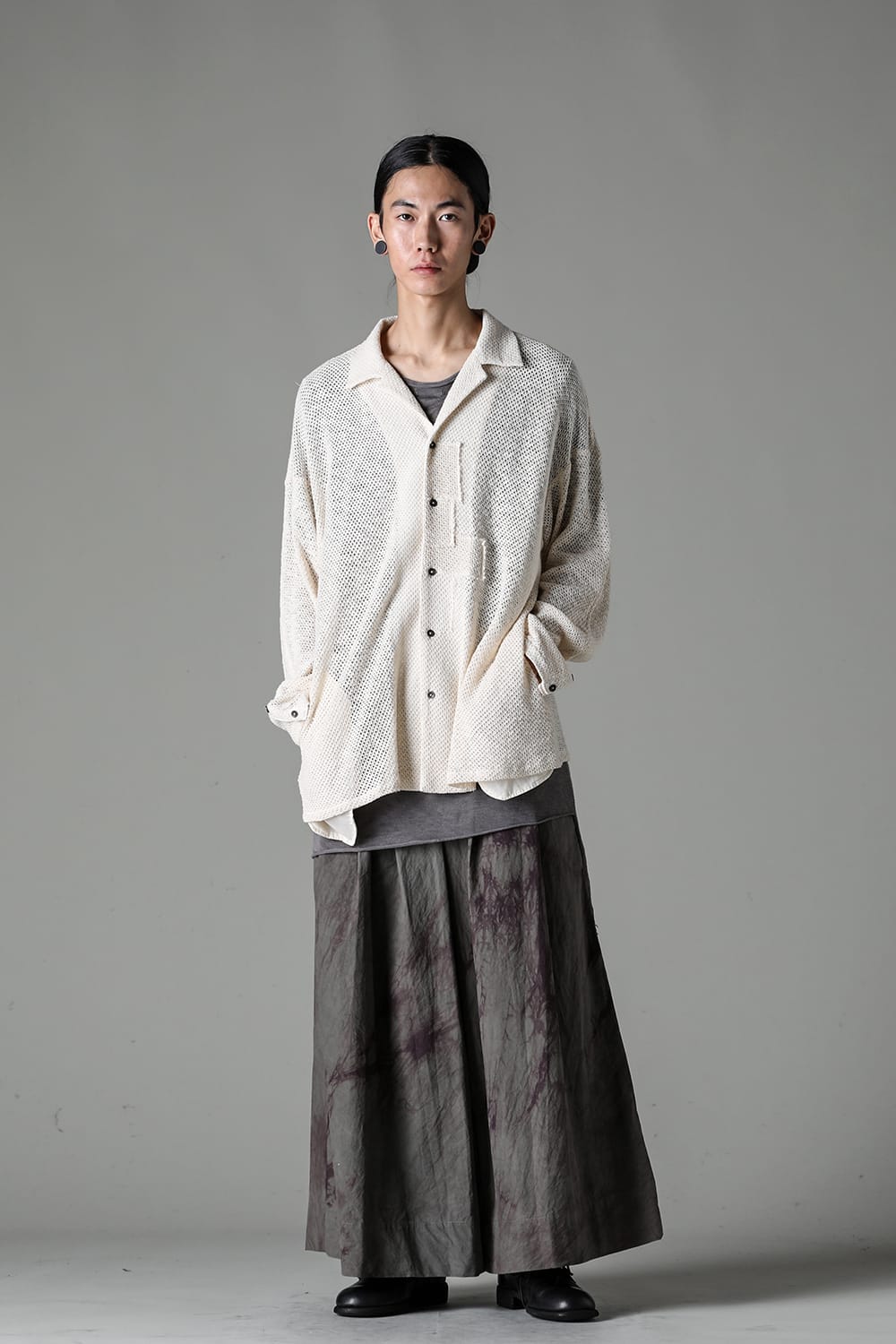 ロングスリーブ モーダントダイ ニットシャツ