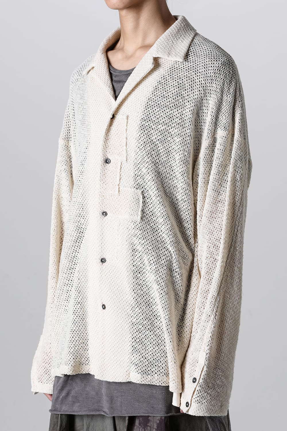 ロングスリーブ モーダントダイ ニットシャツ