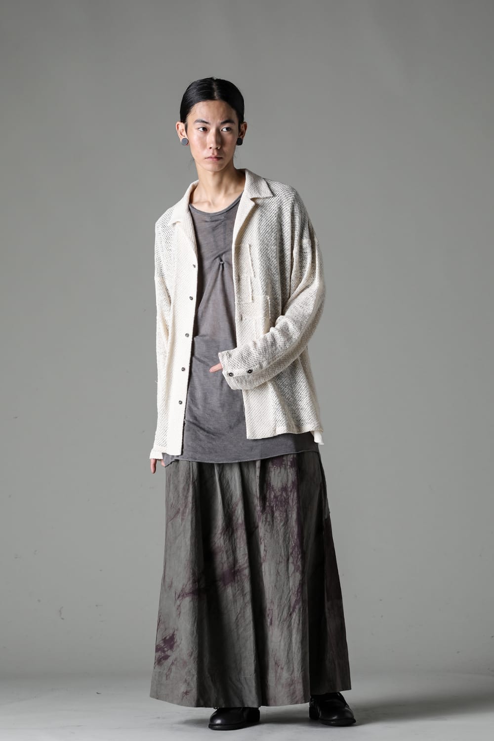 ロングスリーブ モーダントダイ ニットシャツ