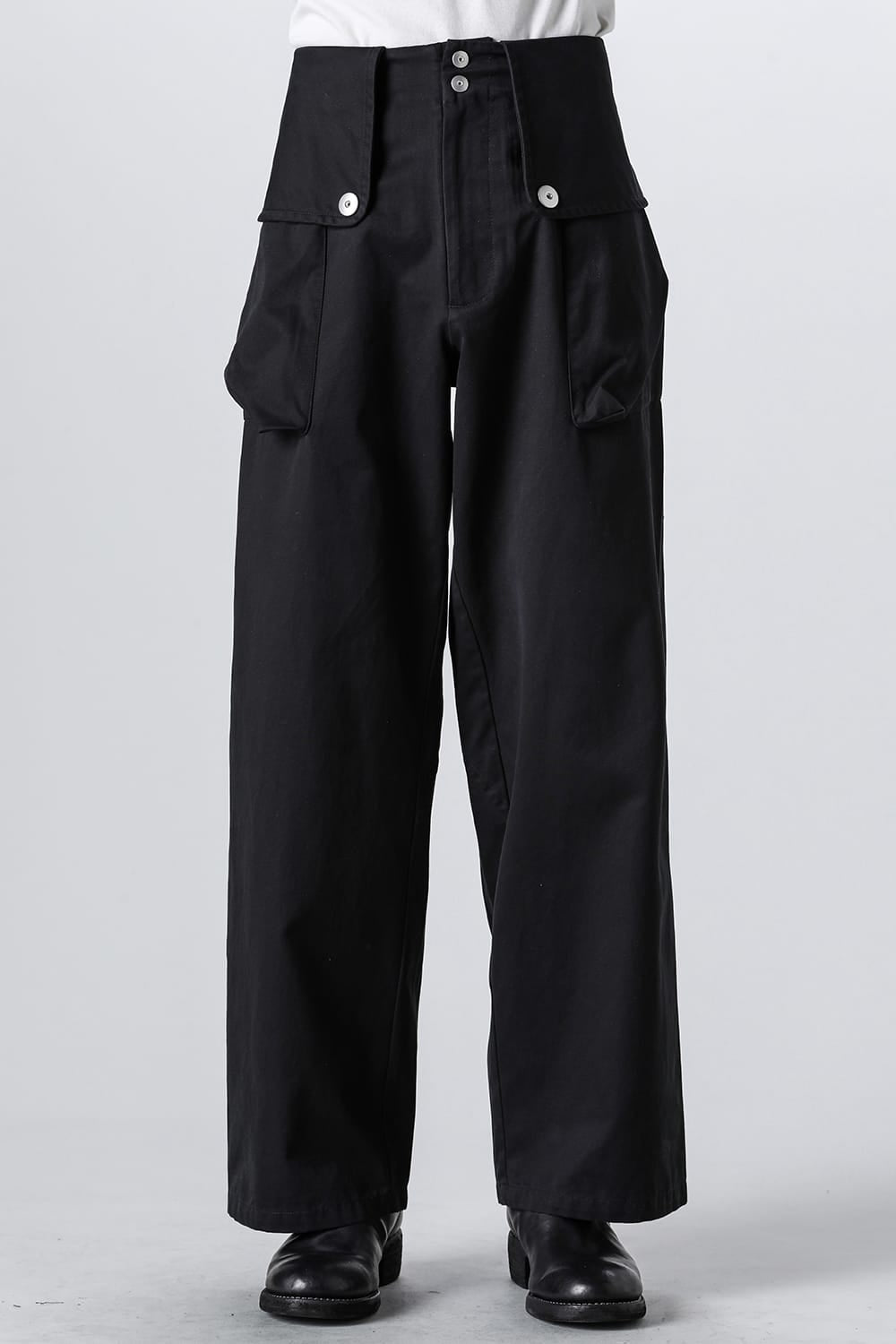 Flap Trousers Pure Dyed Cotton