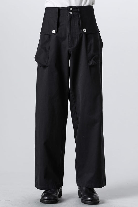 Flap Trousers Pure Dyed Cotton