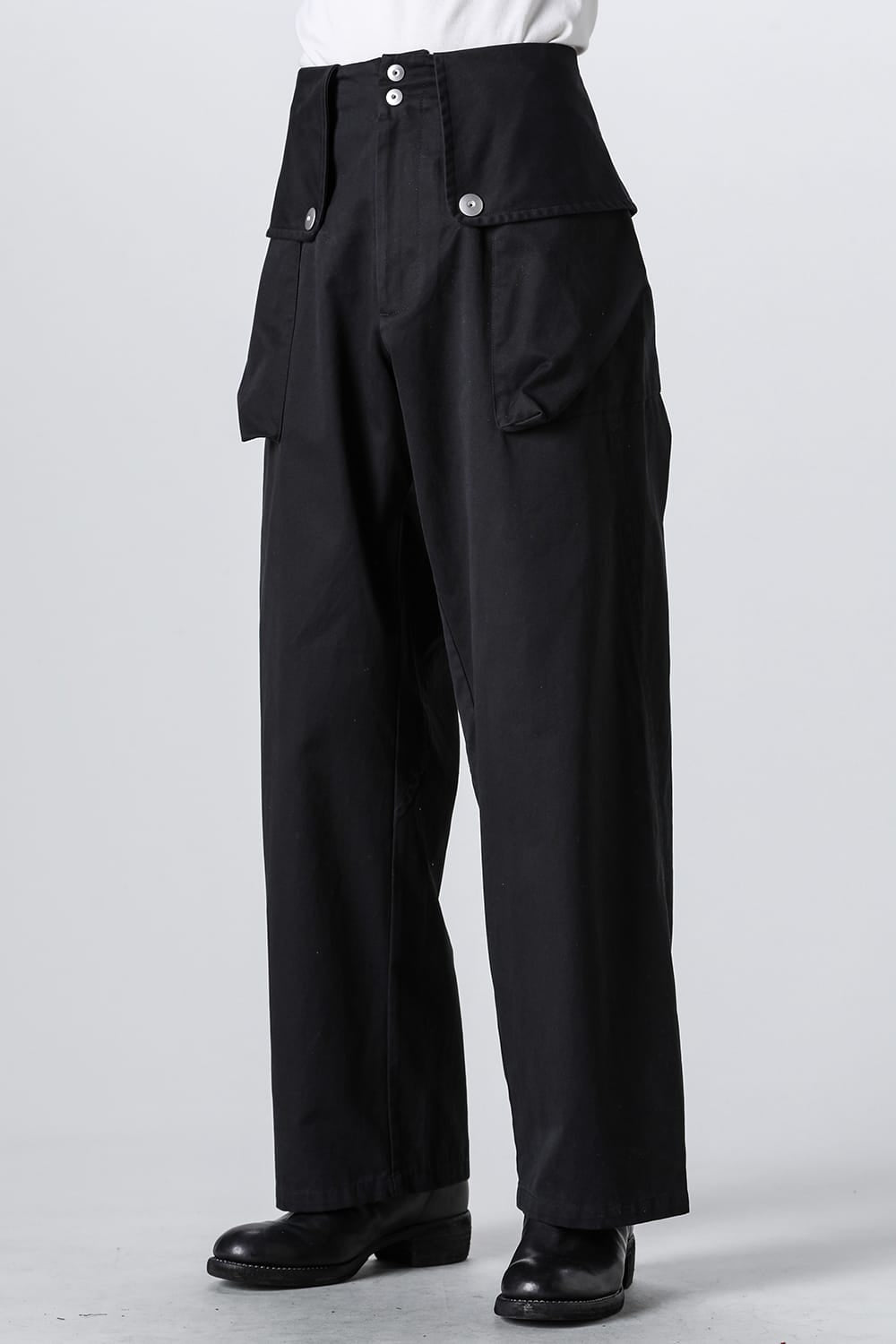 Flap Trousers Pure Dyed Cotton
