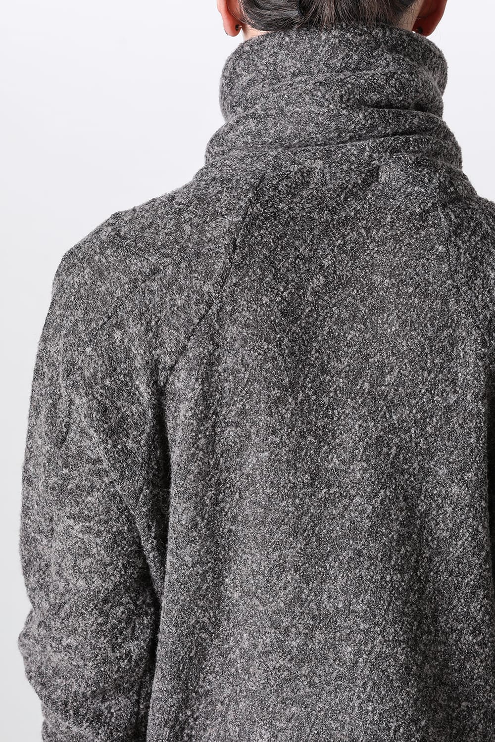 Slab Wool Knit High-Neck Pullover Gray