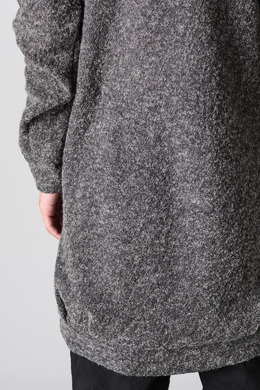 Slab Wool Knit High-Neck Pullover Gray