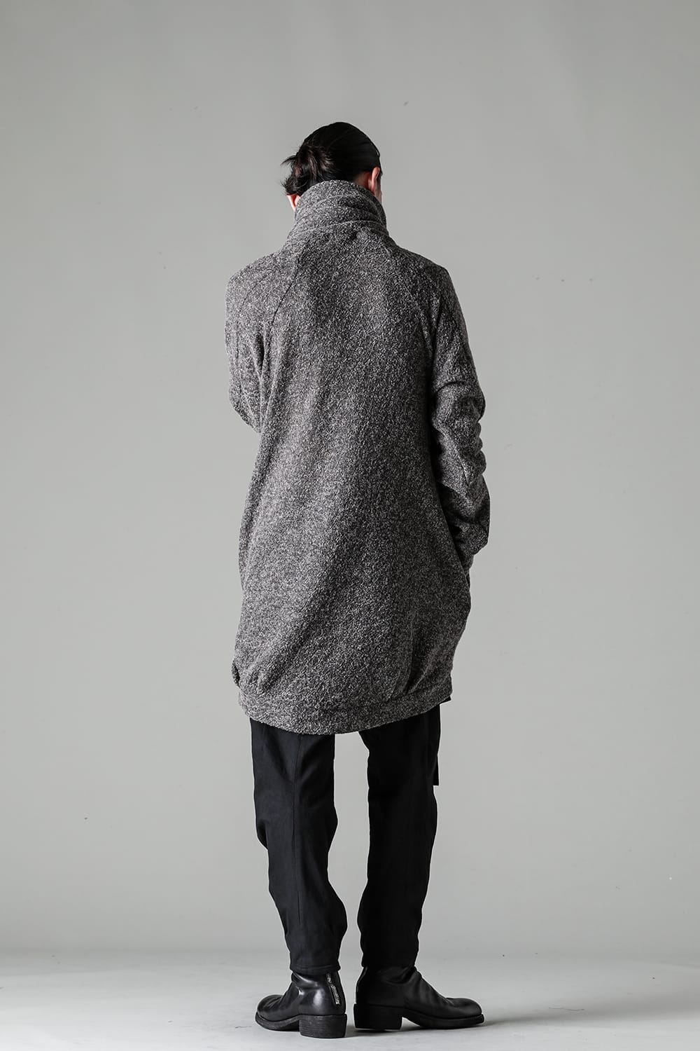 Slab Wool Knit High-Neck Pullover Gray