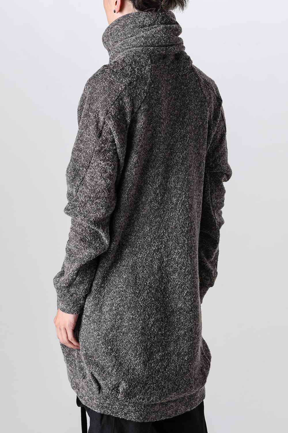 Slab Wool Knit High-Neck Pullover Gray