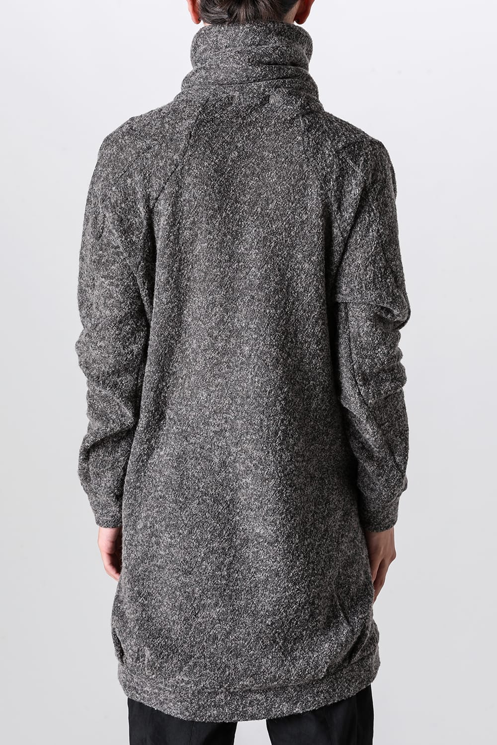 Slab Wool Knit High-Neck Pullover Gray