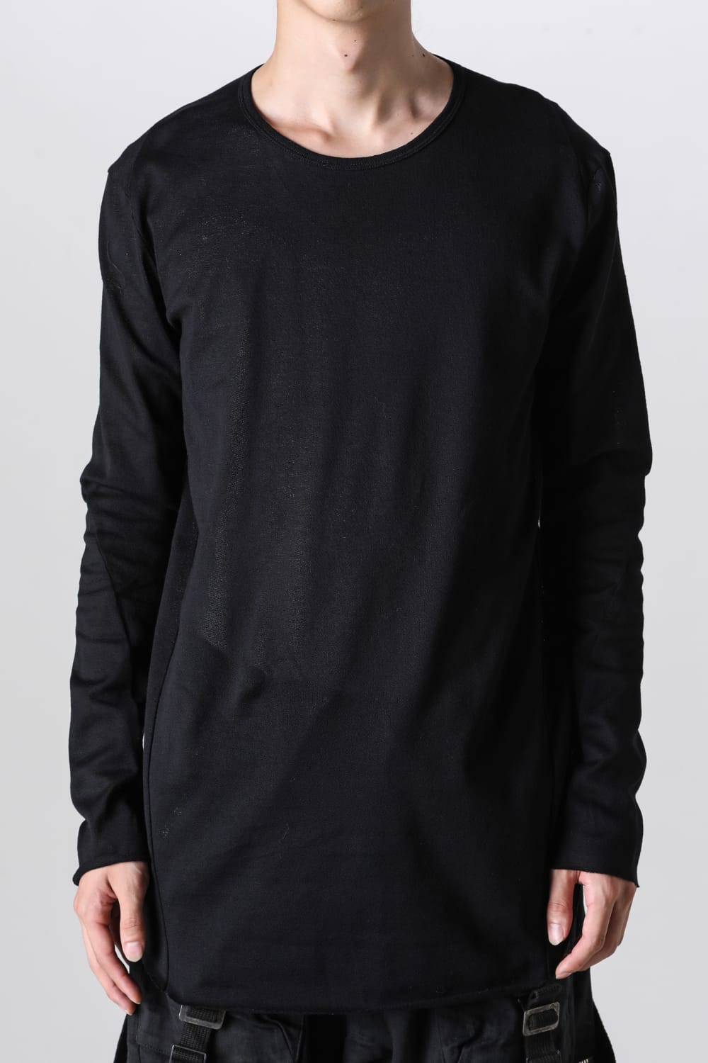 Low Gauge Cotton Jersey Long Sleeve T-Shirt Black