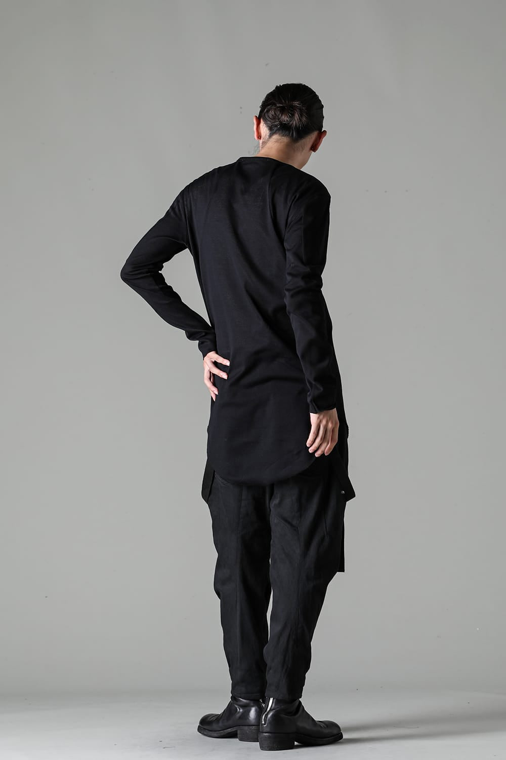 Low Gauge Cotton Jersey Long Sleeve T-Shirt Black