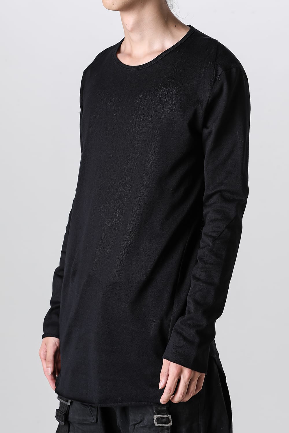 Low Gauge Cotton Jersey Long Sleeve T-Shirt Black