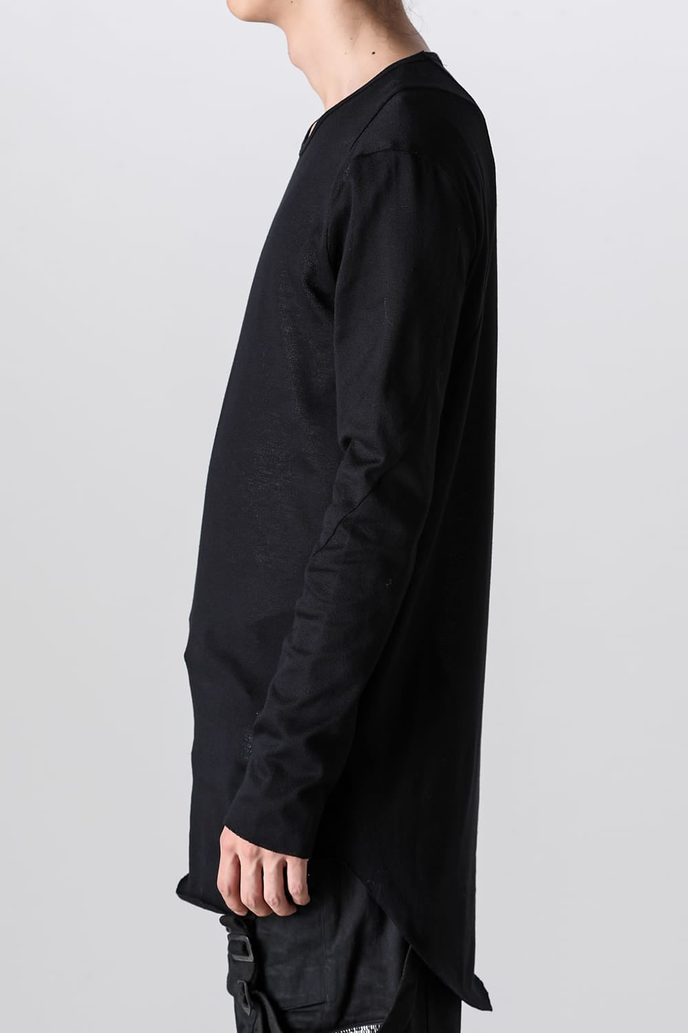 Low Gauge Cotton Jersey Long Sleeve T-Shirt Black