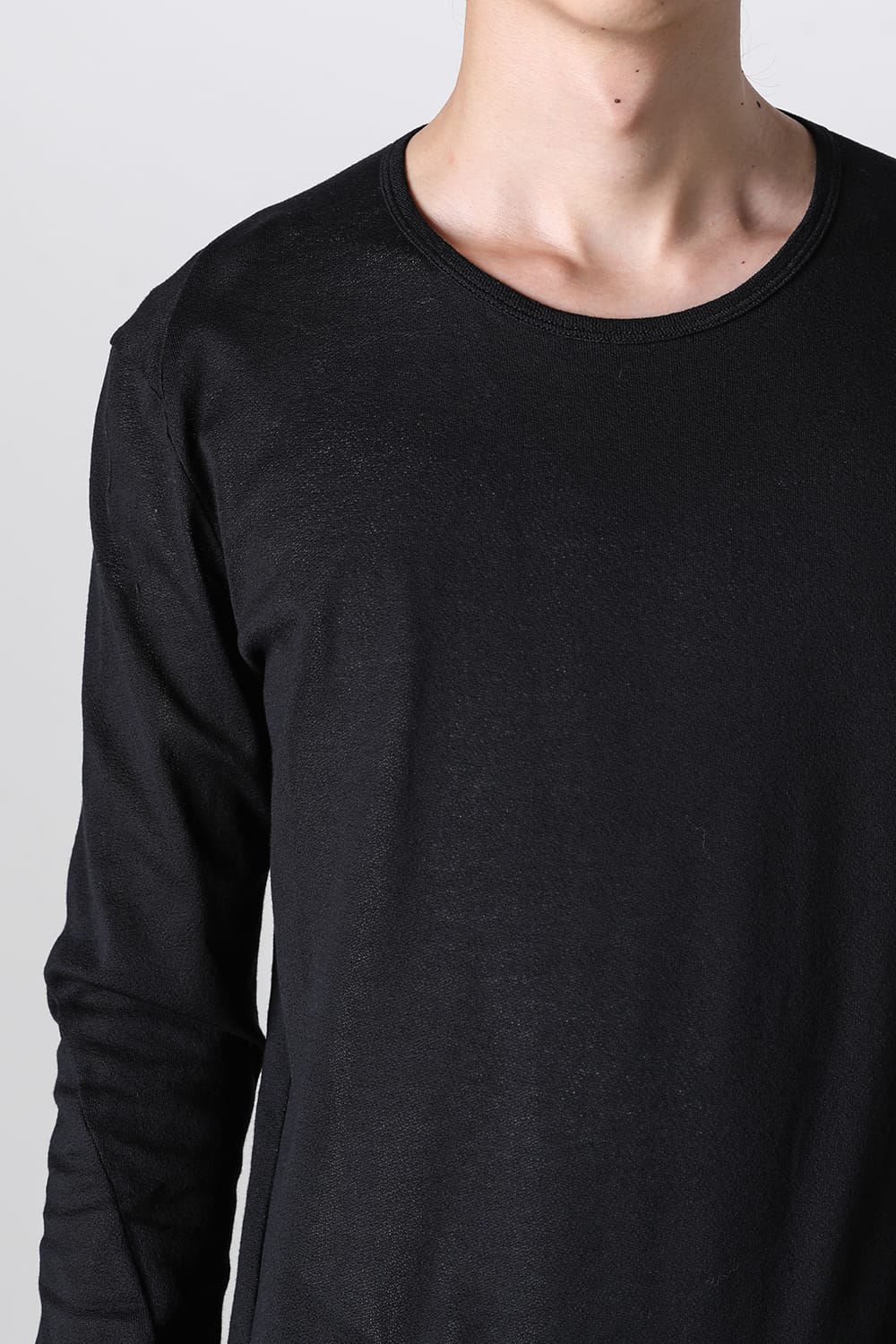 Low Gauge Cotton Jersey Long Sleeve T-Shirt Black