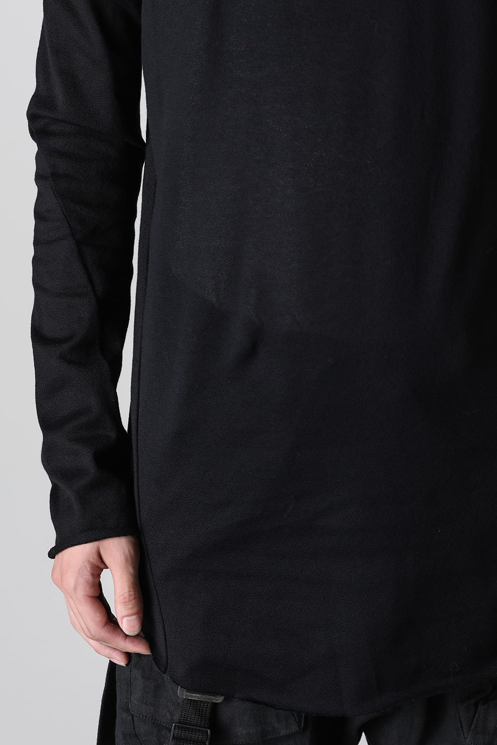 Low Gauge Cotton Jersey Long Sleeve T-Shirt Black