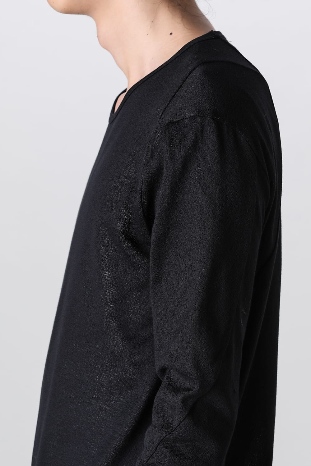 Low Gauge Cotton Jersey Long Sleeve T-Shirt Black