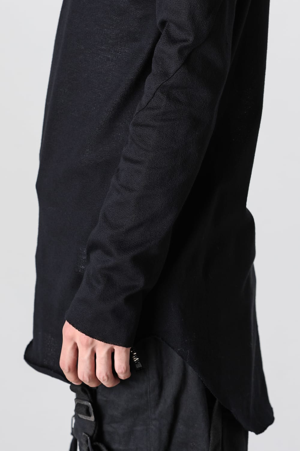 Low Gauge Cotton Jersey Long Sleeve T-Shirt Black