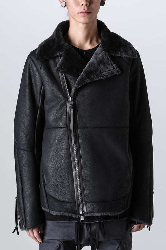 フレンチベイビーラムムートンWライダースジャケット