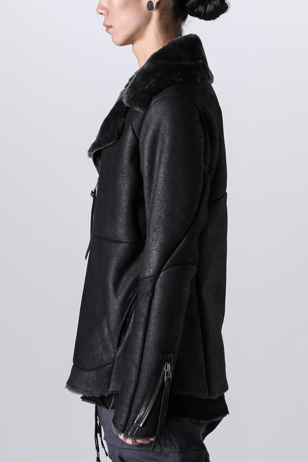 フレンチベイビーラムムートンWライダースジャケット