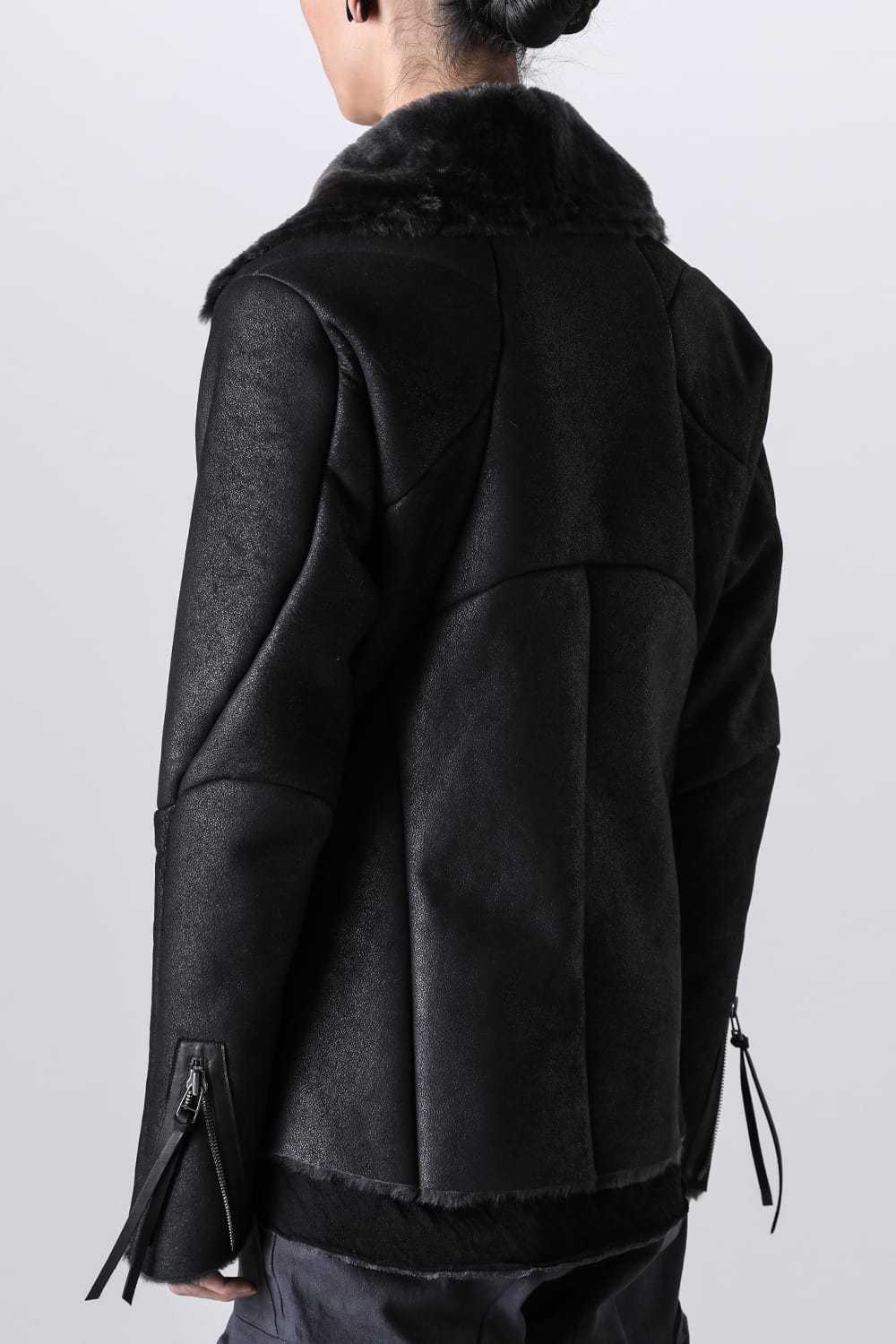 フレンチベイビーラムムートンWライダースジャケット