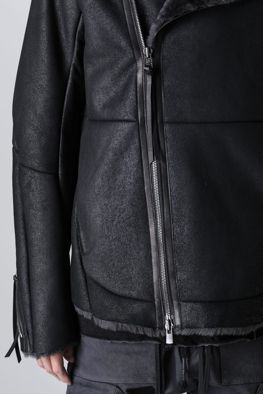 フレンチベイビーラムムートンWライダースジャケット