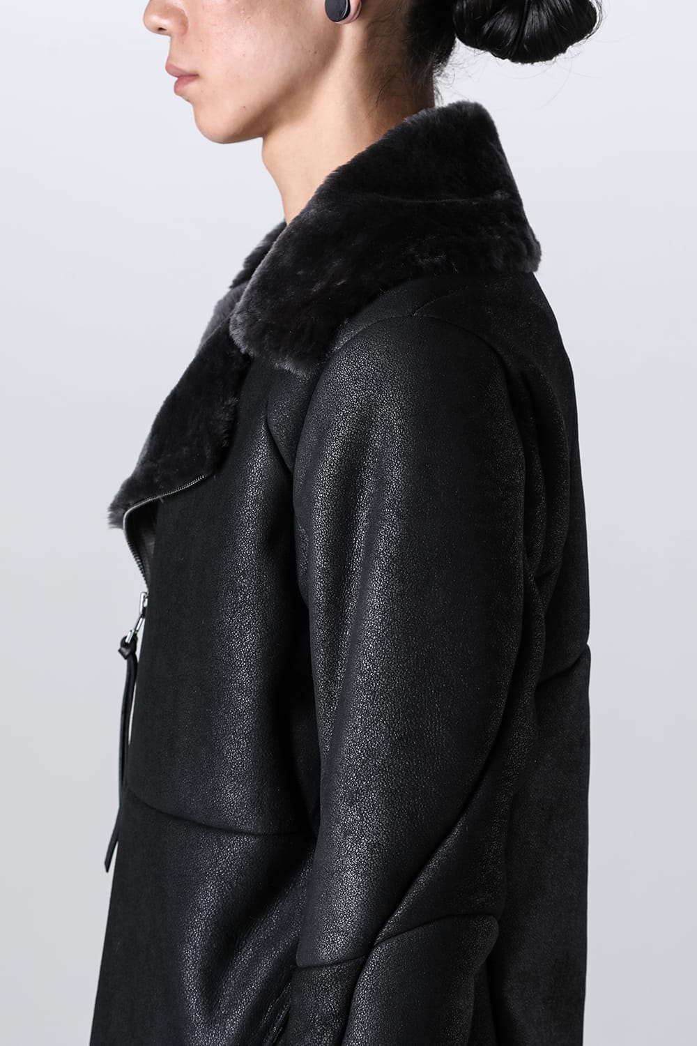 フレンチベイビーラムムートンWライダースジャケット