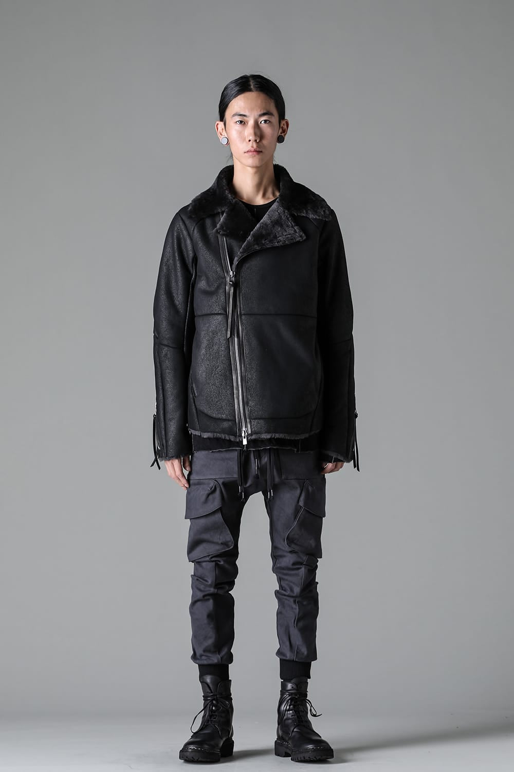 フレンチベイビーラムムートンWライダースジャケット