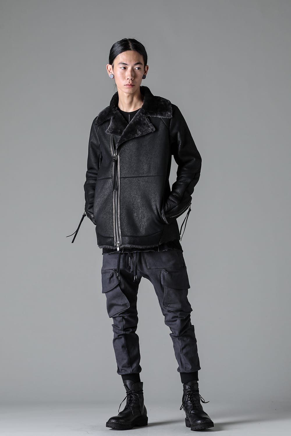 フレンチベイビーラムムートンWライダースジャケット