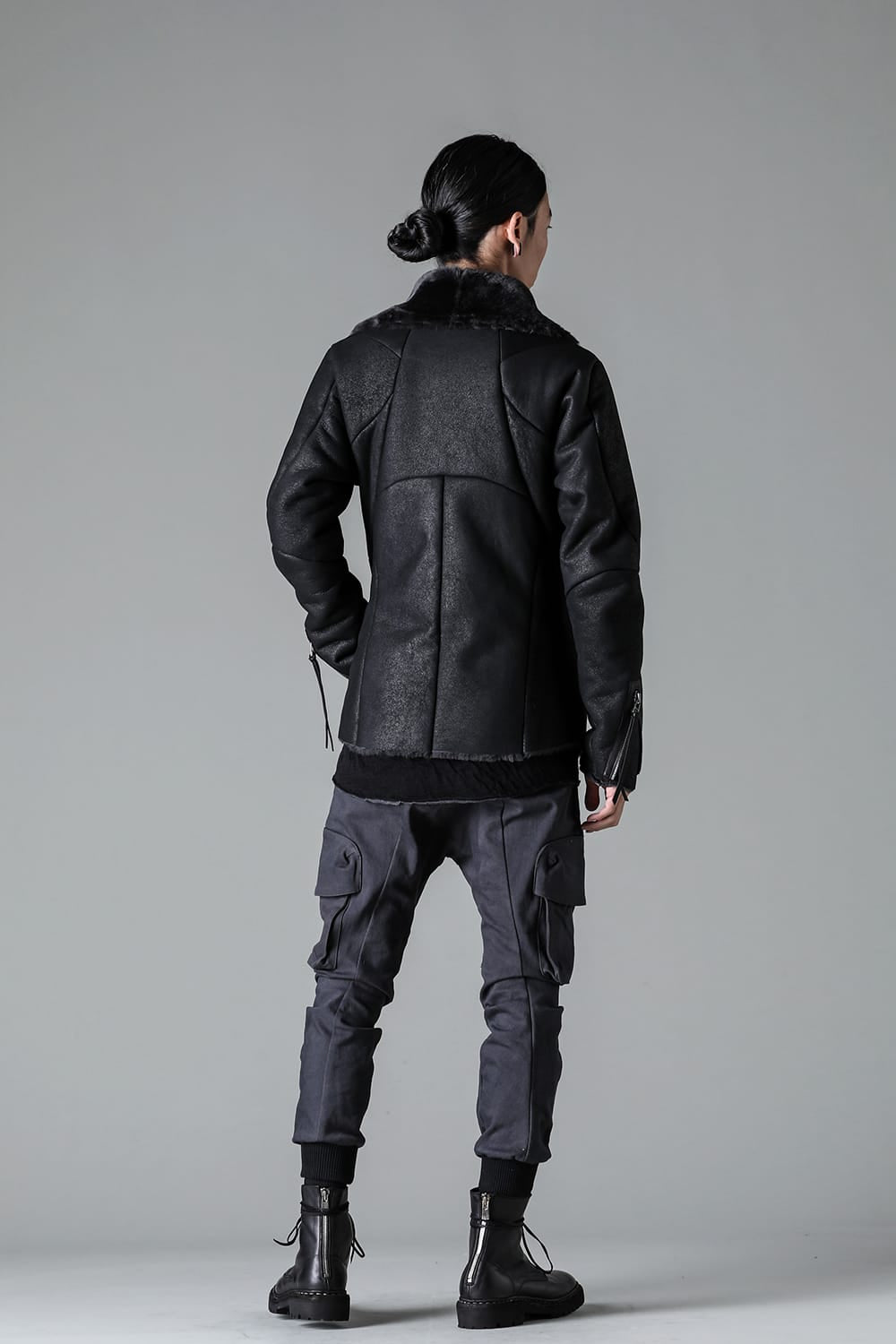 フレンチベイビーラムムートンWライダースジャケット