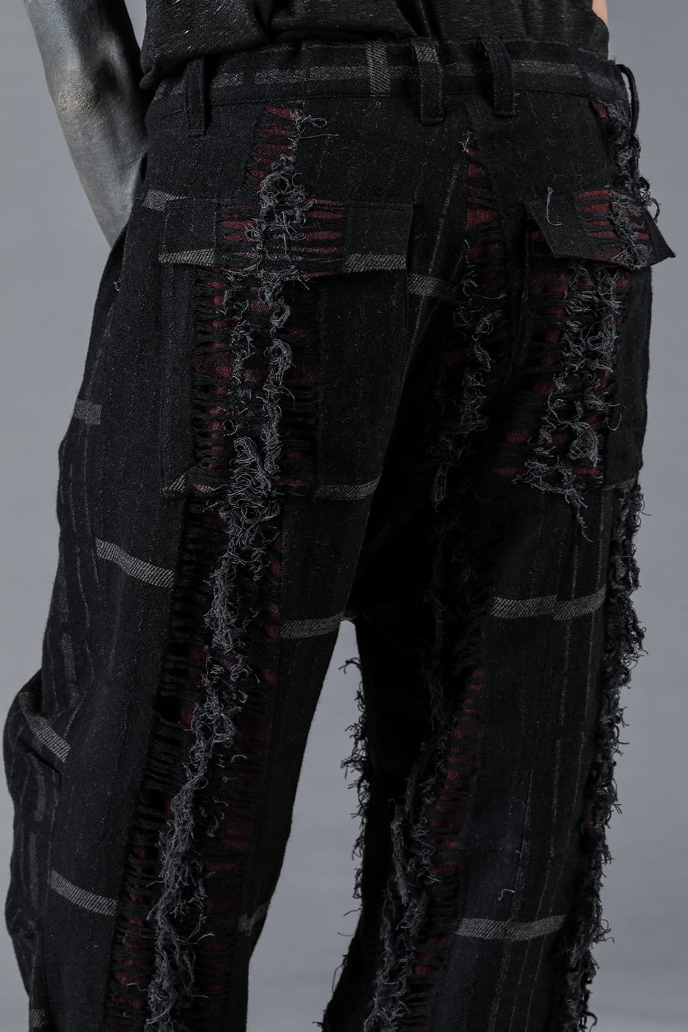 Destroy Random Stripe Wide Cropped Pants