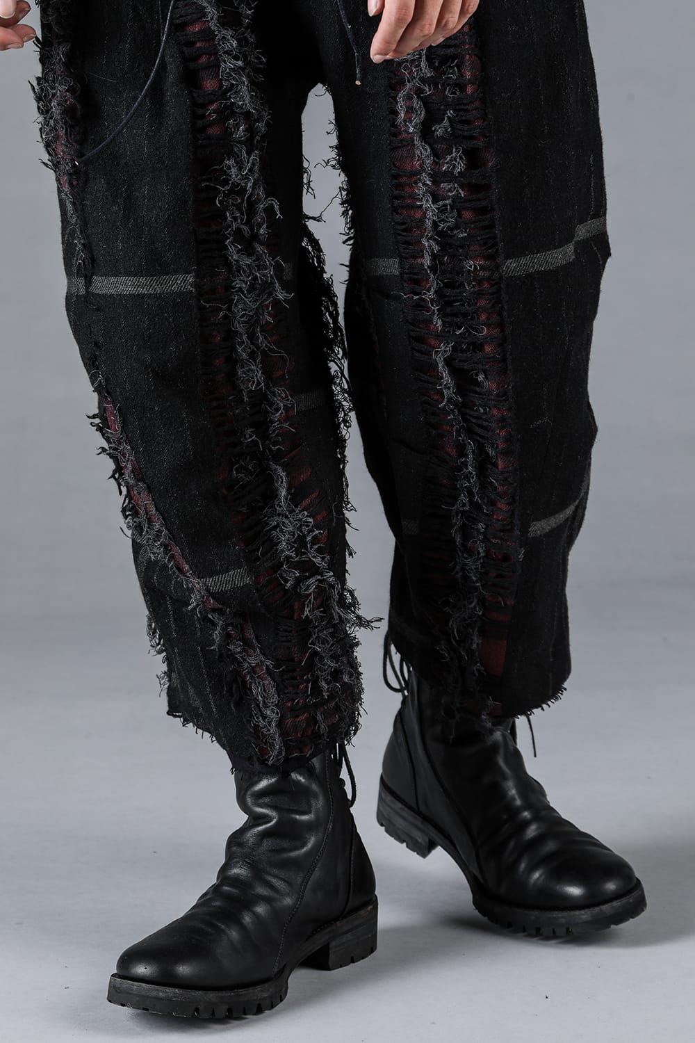 Destroy Random Stripe Wide Cropped Pants