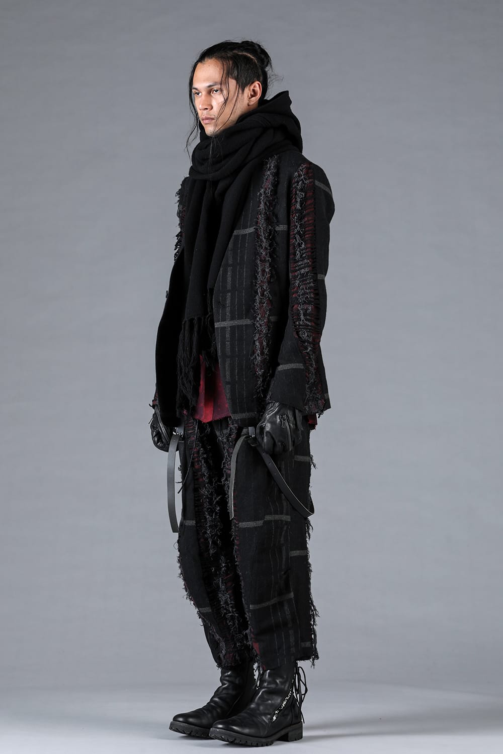 Destroy Random Stripe Wide Cropped Pants