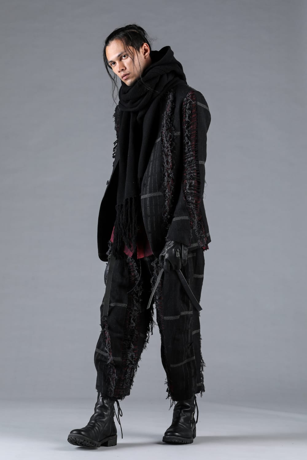 Destroy Random Stripe Wide Cropped Pants