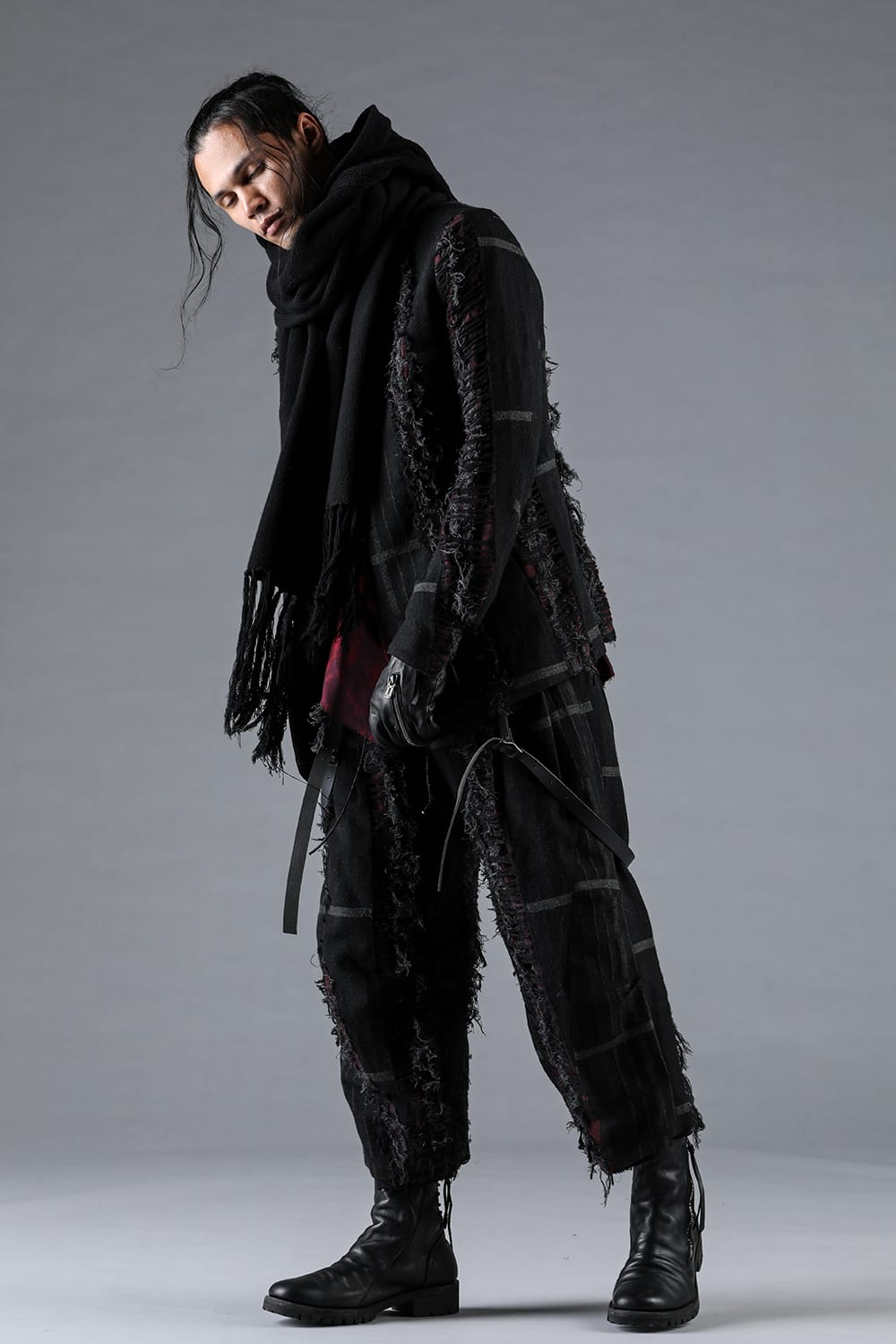 Destroy Random Stripe Wide Cropped Pants