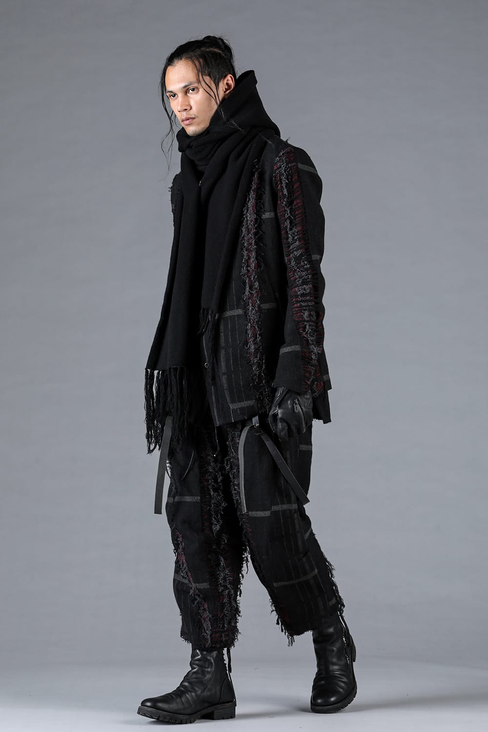 Destroy Random Stripe Wide Cropped Pants