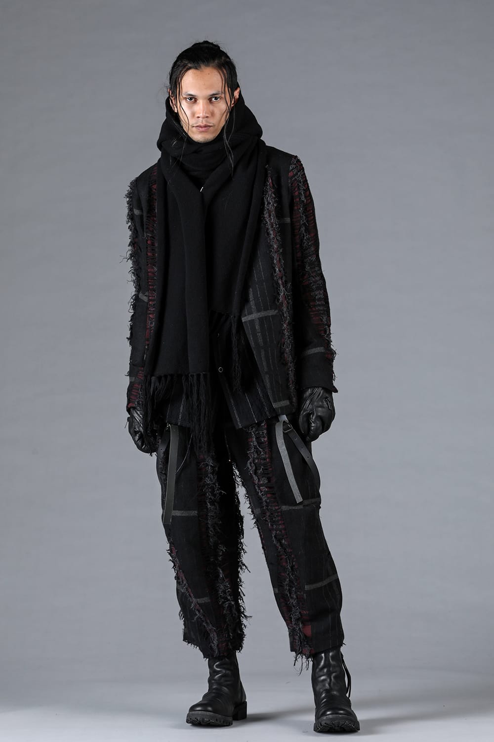 Destroy Random Stripe Wide Cropped Pants