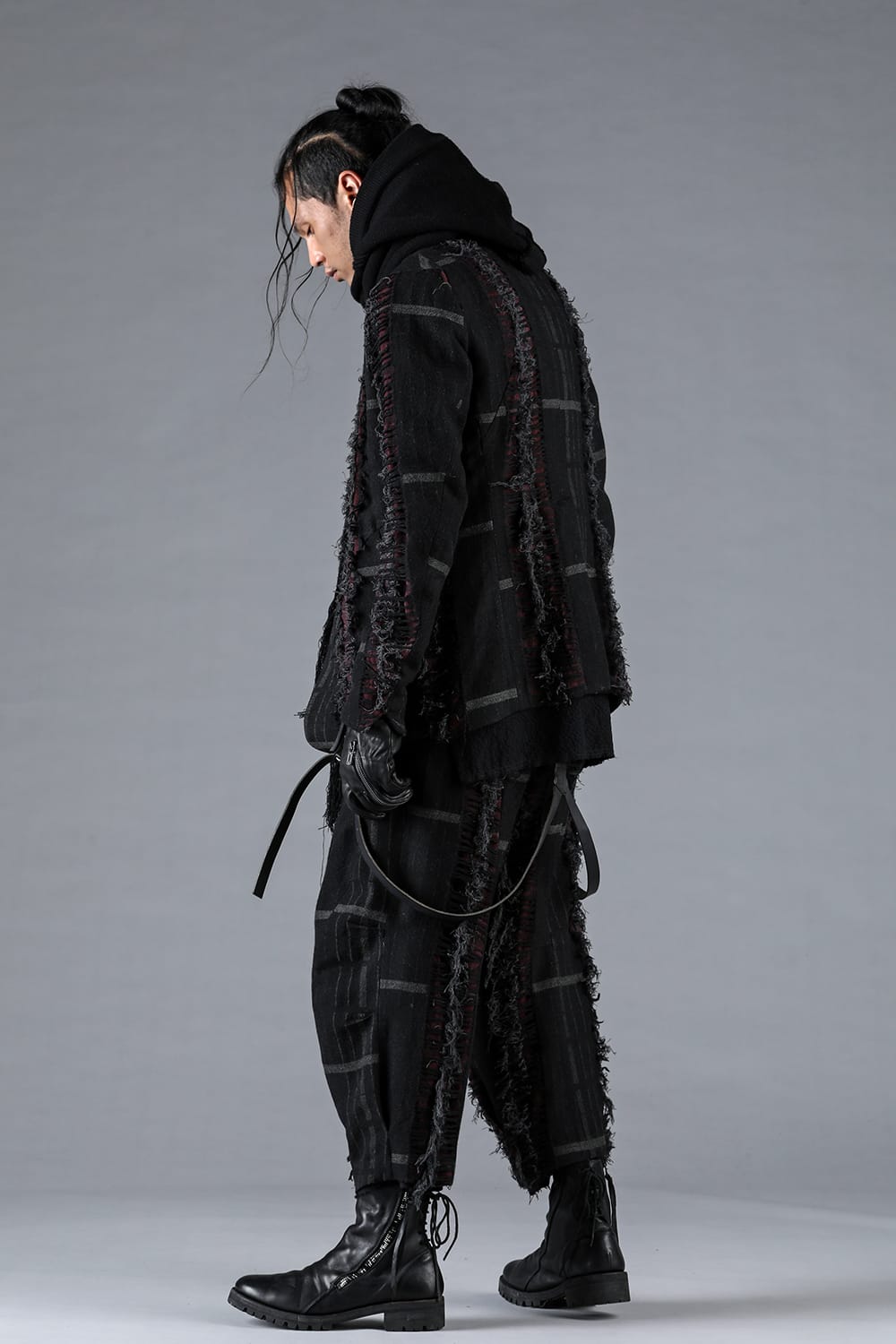 Destroy Random Stripe Wide Cropped Pants