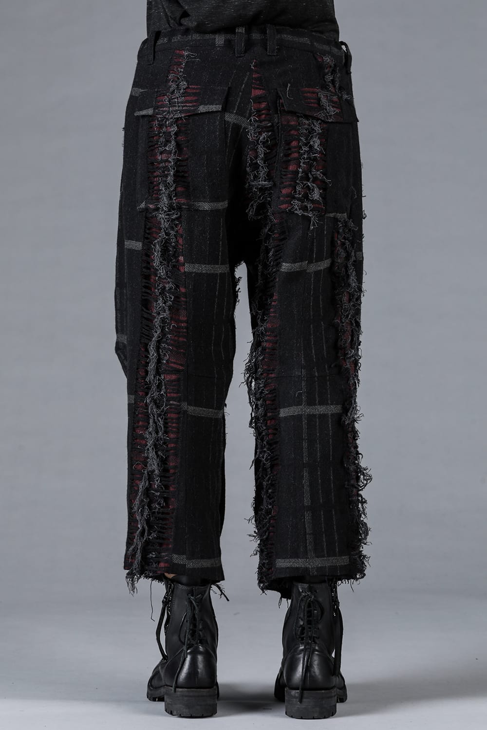 Destroy Random Stripe Wide Cropped Pants