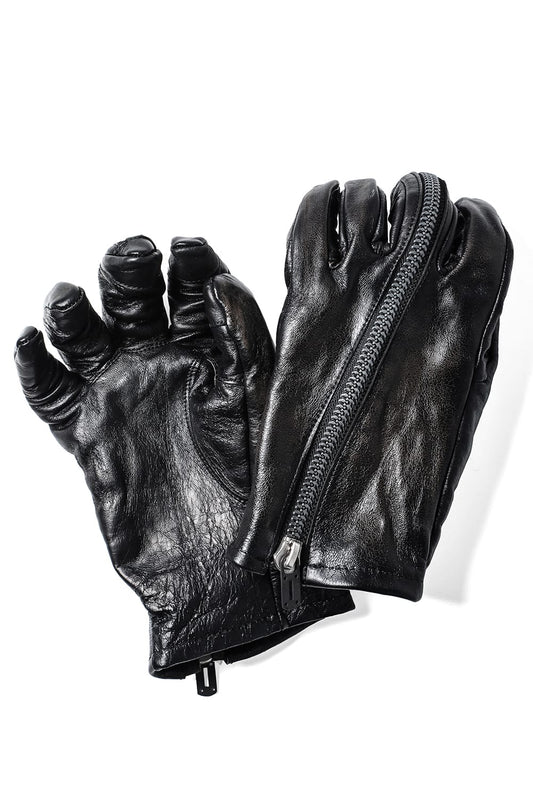 Horse Leather Zip Glove Charcoal