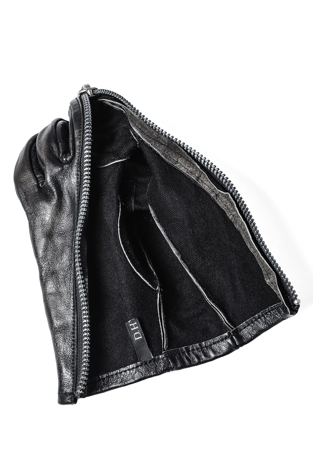 Horse Leather Zip Glove Charcoal