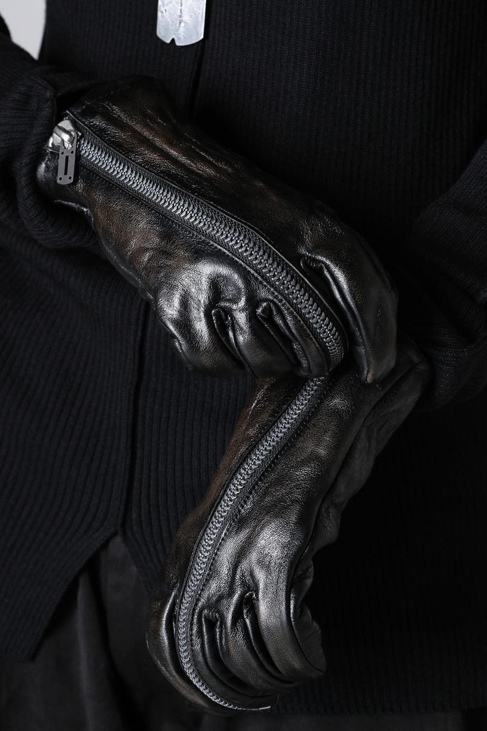 Horse Leather Zip Glove Charcoal